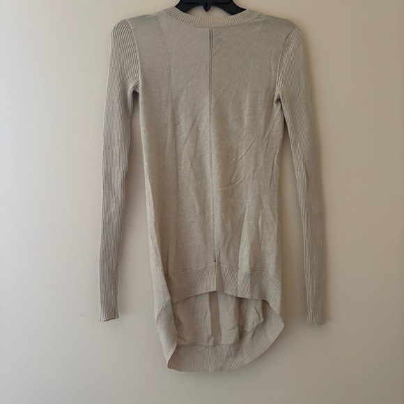 Vera Wang Lavender Label 100% Wool Longline Sweater Tunic XS Beige - Picture 1 of 4
